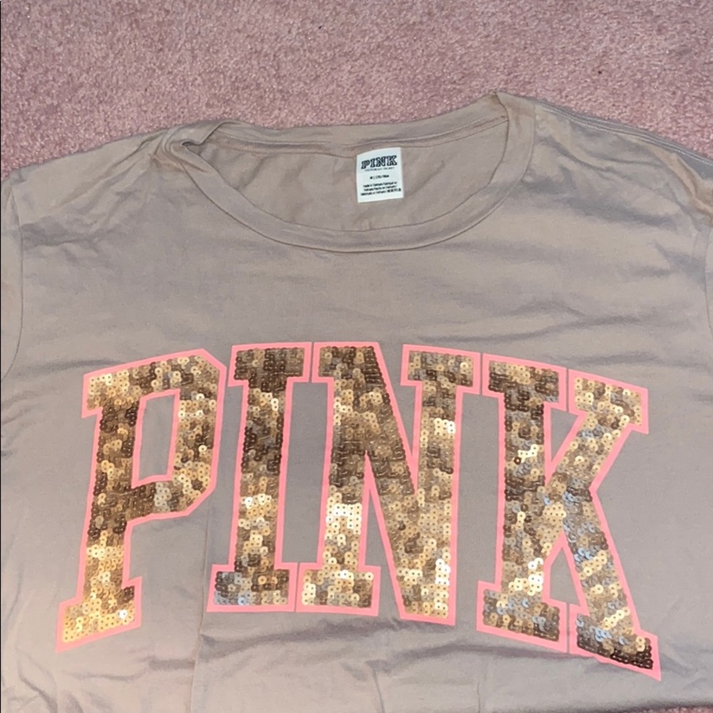 Pink sequin t shirt